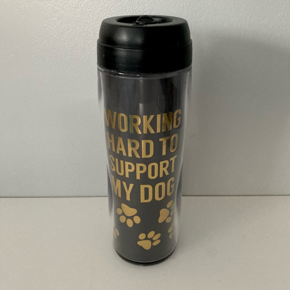 3/$20 Working Hard To Support My Dog Paw Prints 20 oz Travel Mug Tumbler